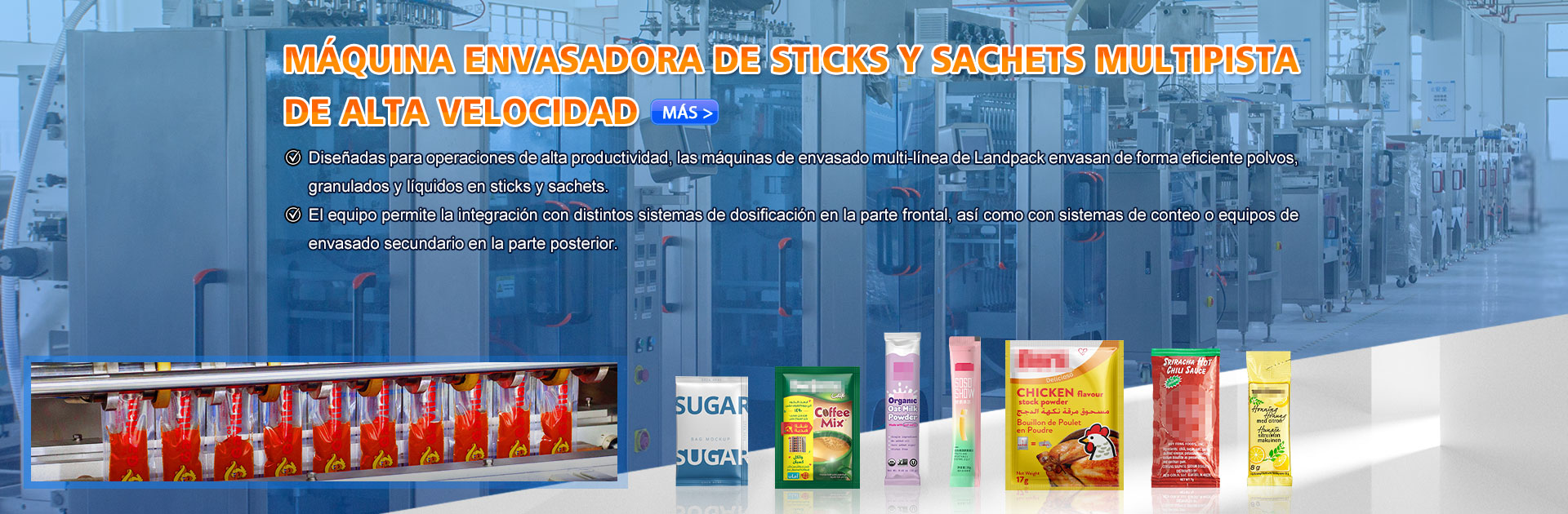 máquina de embalaje de varios carriles