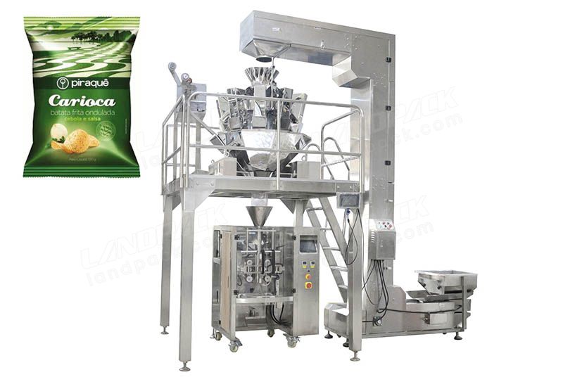 Máquina empacadora de chips de patatas/palomitas de maíz con pesaje multicabezal de alta precisión