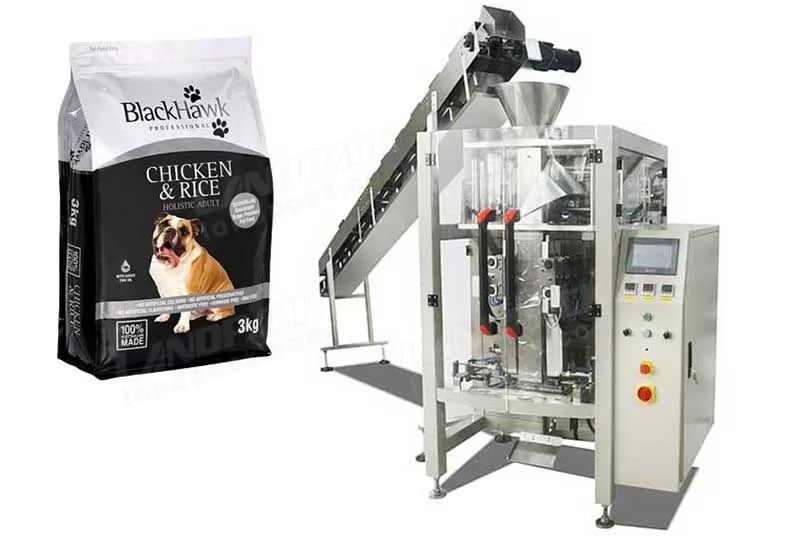 Automatic Pet Food Quad Seal Bag/ Block Bottom Pouch Packing Machine