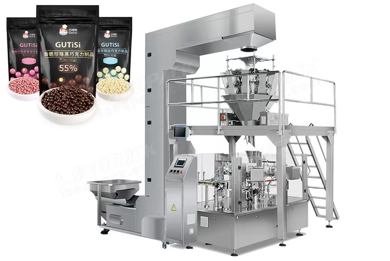 Máquina automática de envasado Doypack de granos de chocolate