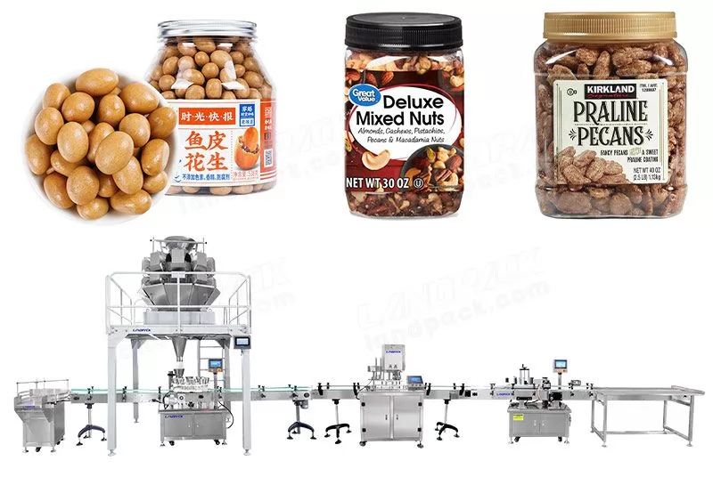 Automatic Popcorn Weighing Filling Capping  Labeling Line
