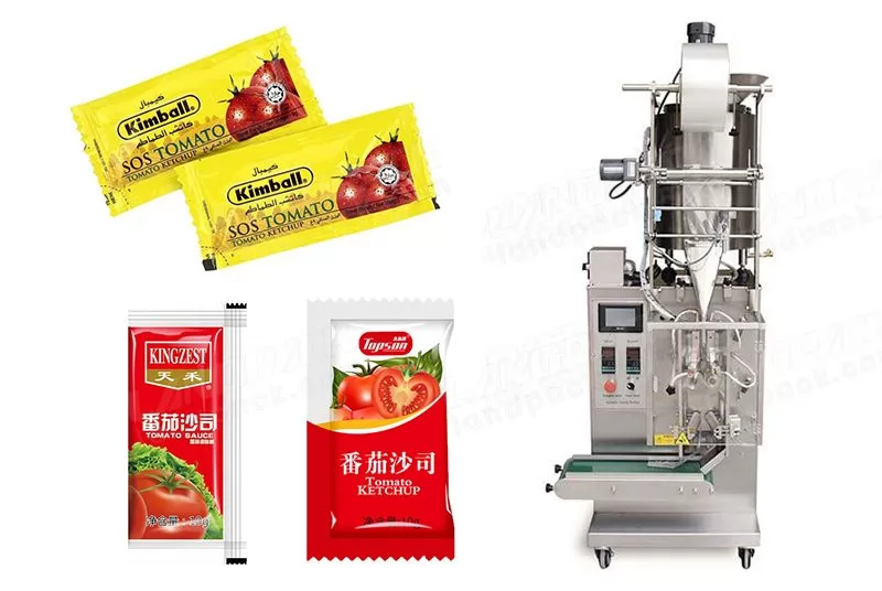 Máquina envasadora de bolsitas de pasta de tomate totalmente automática