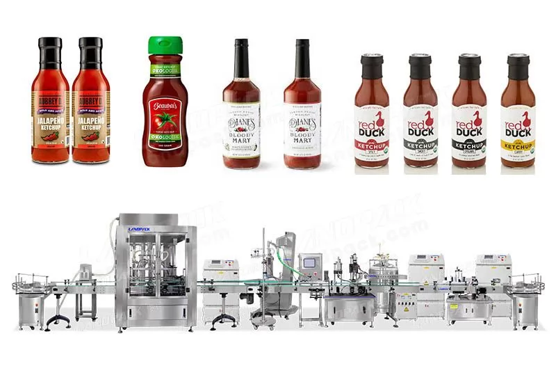 Automaic Ketchup Sauce Filling And Capping Machine Line