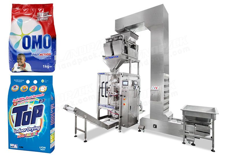 Máquina automática de sellado y envasado de detergente en polvo para bolsas de granos