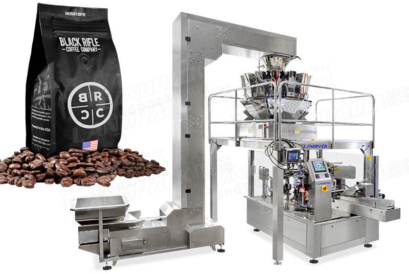 Empaquetadora automática de bolsas prefabricadas de granos de café