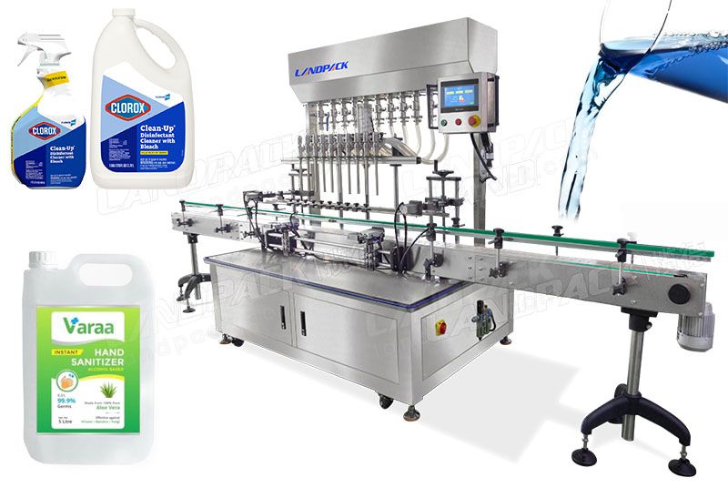Máquina automática de llenado de líquidos desinfectantes de tipo lineal