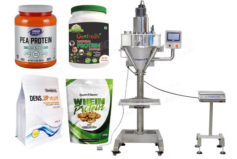 Máquina envasadora de proteína en polvo cuantitativa de tornillo semiautomática