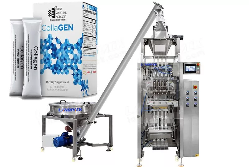 Multi Track Collagen/ Protein Powder Stick Packing Machine Connectable Cartoning Machine