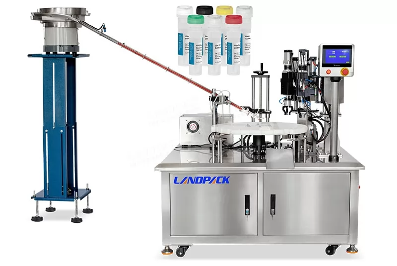 Máquina de llenado y tapado de tubos de reactivos líquidos de bajo costo