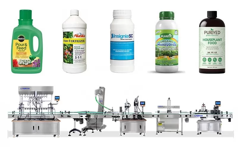 Automatic Fertilizer Bottle Filling Capping Labeling Machine