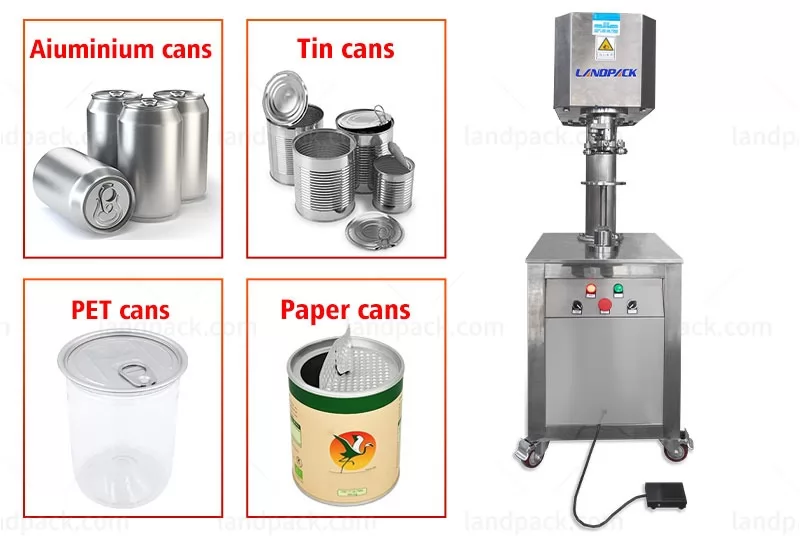 Máquina semiautomática manual para cerrar latas