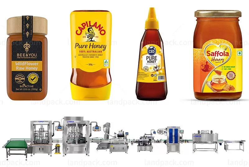 Automatic High Precision Honey Bottle Piston Filling Capping Labeling Machine Line