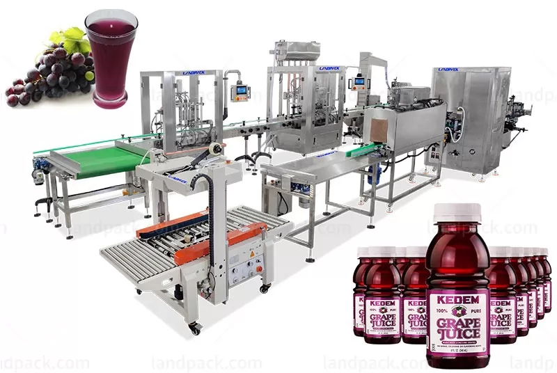 Automatic High Precision Juice Bottle Piston Filling Capping Labeling Machine Line