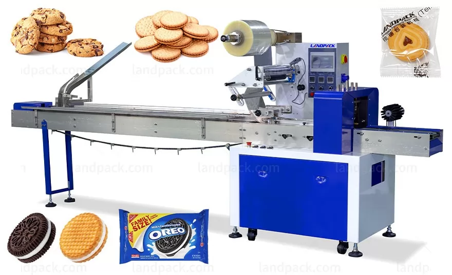 Máquinas empacadoras de flujo de galletas con doble conversión de frecuencia