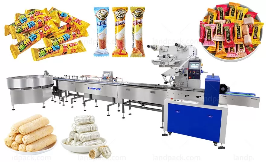 Máquina de envoltura de flujo horizontal para galletas/ dulces