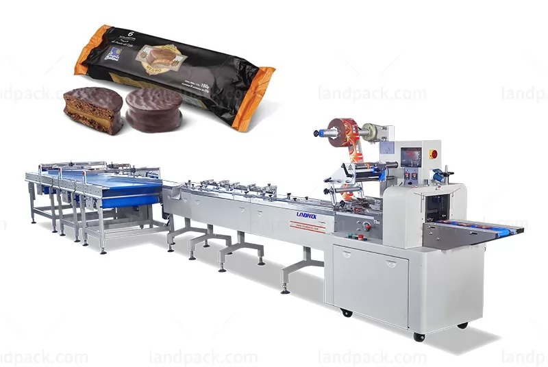Máquina envasadora de alfajores/pasteles/pan/gofres tipo almohada