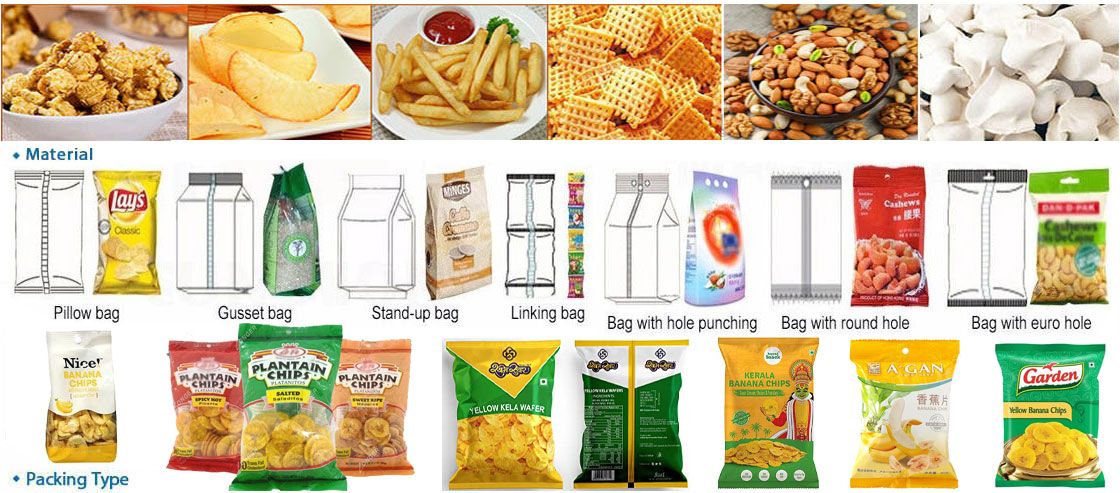 Low Cost Banana Chips Packing Machine With Multihead Weigher